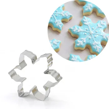 3D Kar Tanesi kurabiye kesici Paslanmaz Çelik Çerez Kalıpları Bakeware Zencefilli Kurabiye Pişirme Formu Bisküvi Kesici Ev Paskalya Partisi için