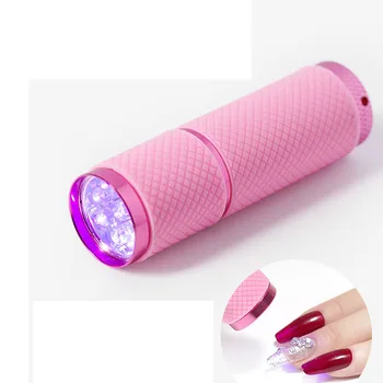 Mini UV Led ışık UV LED Lamba Tırnak Kurutucu oje 9 LED el feneri Taşınabilirlik Tırnak kurutma makinesi Tırnak Sanat Araçları UV ışık