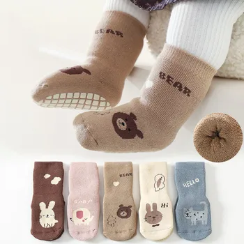 Çocuk Kız Erkek kaymaz pamuklu Yürümeye Başlayan Bebek Kalınlaşmış Havlu Çorap Yenidoğan Bebek Kat Çorap Giyim Çocuk çocuk Çorap