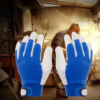 Kaynak eldivenleri anti-statik ısı kalkanı eldivenleri güvenlik koruma eldivenleri Yumuşak domuz derisi elastik örme iş eldivenleri