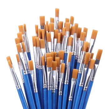 20 ADET Sanatçı Boya Fırçası Seti Yüksek Kaliteli Naylon Saç mavi kol Suluboya Yağ Fırça Boyama Sanat Malzemeleri
