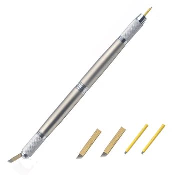 1 adet Manuel kaş kalıcı makyaj kalemi dövme makinesi Microblading Munsu Tebori Kalem