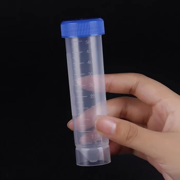 10 ADET 50ml Kimya Mezun Plastik Test Tüpleri Şişeler Mühür Kapakları paket konteyner Ofis Okul Kimya Malzemeleri
