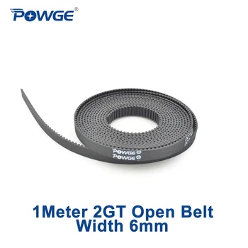 POWGE 1 Metre 2MGT 2M 2GT açık senkron zamanlama kemeri GT2 2M-6 2GT-6mm genişliği 6mm Kauçuk Küçük boşluk Doğrusal Hareket 3D Yazıcı