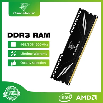 Avanshare ram bellek DDR4 DDR3 2GB 4GB 8GB 16GB 1333 1600 2400 2666 3200MHz masaüstü bellek için ısı emici İle tüm Anakartlar