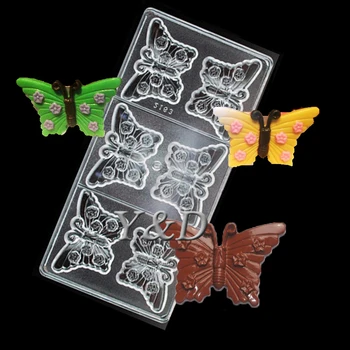 Güzel Güzel Kelebek Şekilli Şeffaf Polikarbonat Çikolata Kalıp DIY PC Pişirme Araçları