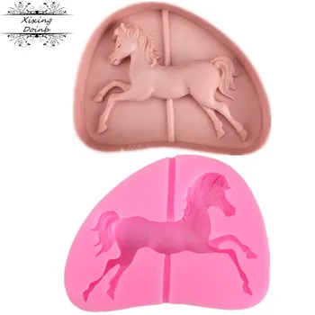 Atlıkarınca atı silikon kalıp Fondan Kek Dekorasyon Araçları Kek Pişirme Araçları Çikolata Şeker Gumpaste Kalıp