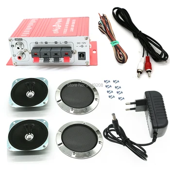 Arcade Hi-Fi Ses Stereo Amplifikatör İle 4 inç Hoparlör Krom Izgara Kiti DIY İçin Araba MP3 Ahududu Pi Oyun Dolabı